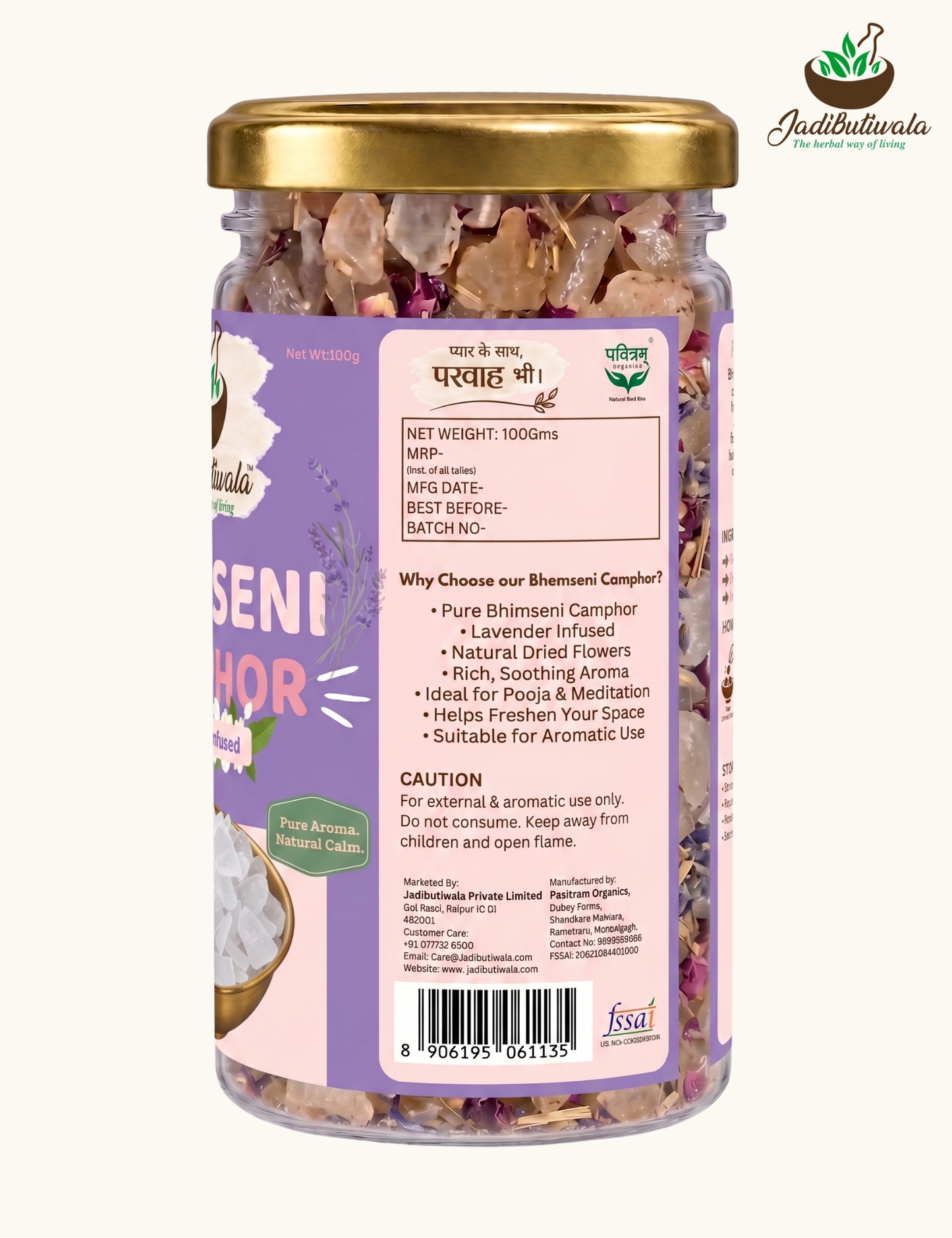 Bhimseni Camphor Blend- Lavender 100g