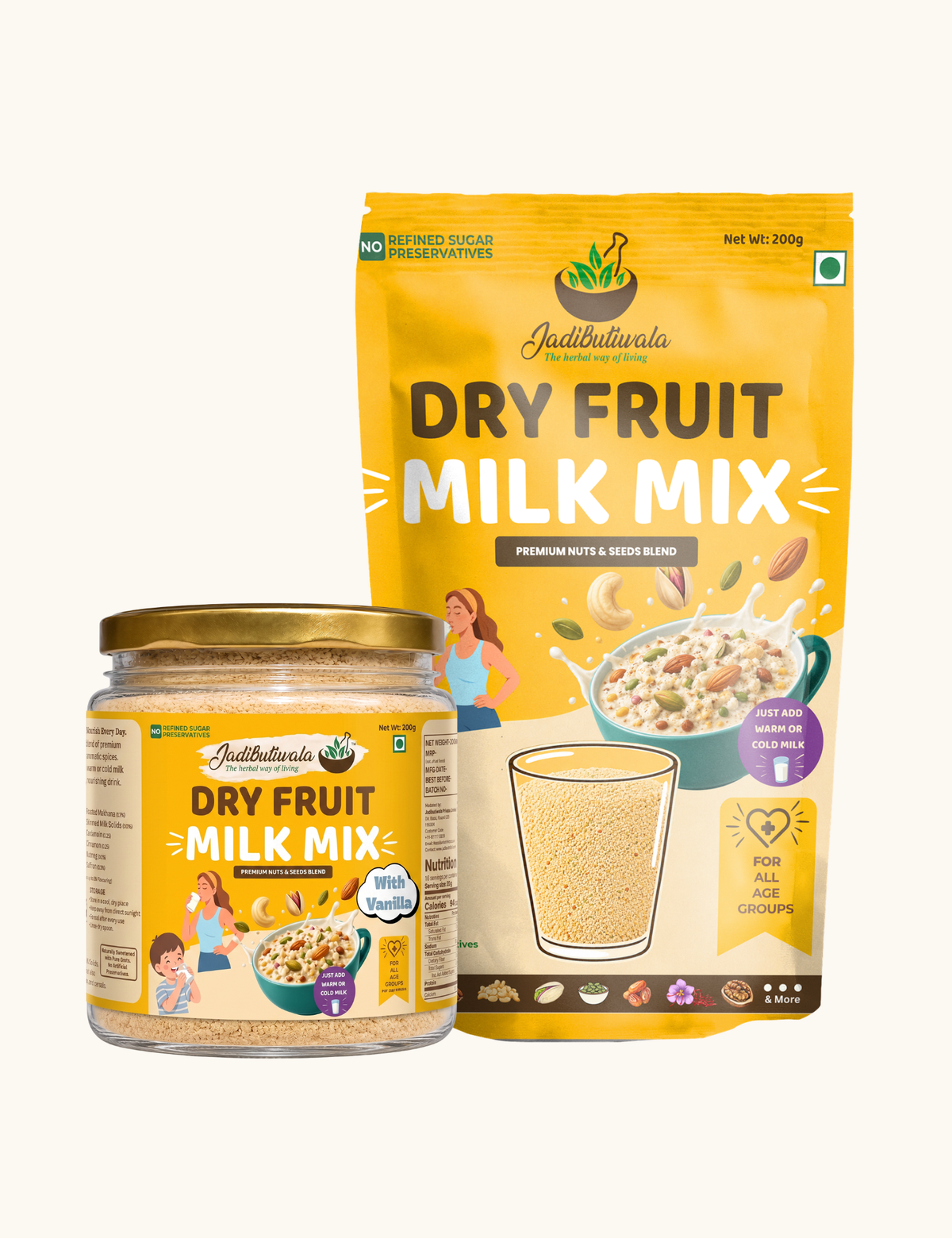 Dry Fruits Milk Mix Powder (ड्राई फ्रूट्स-मिल्क मिक्स)-200Gms