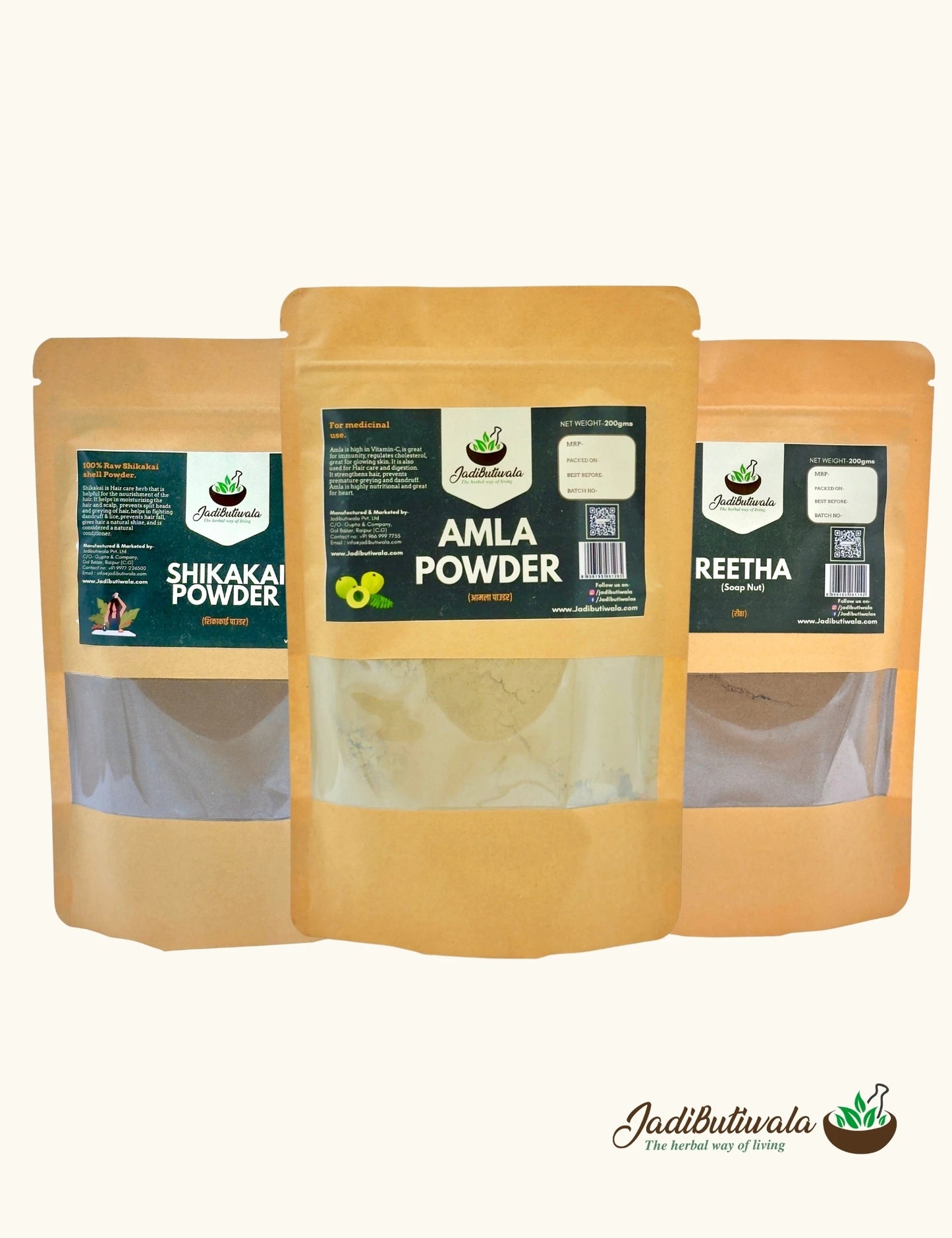 Amla+Reetha+Shikakai Powder Combo