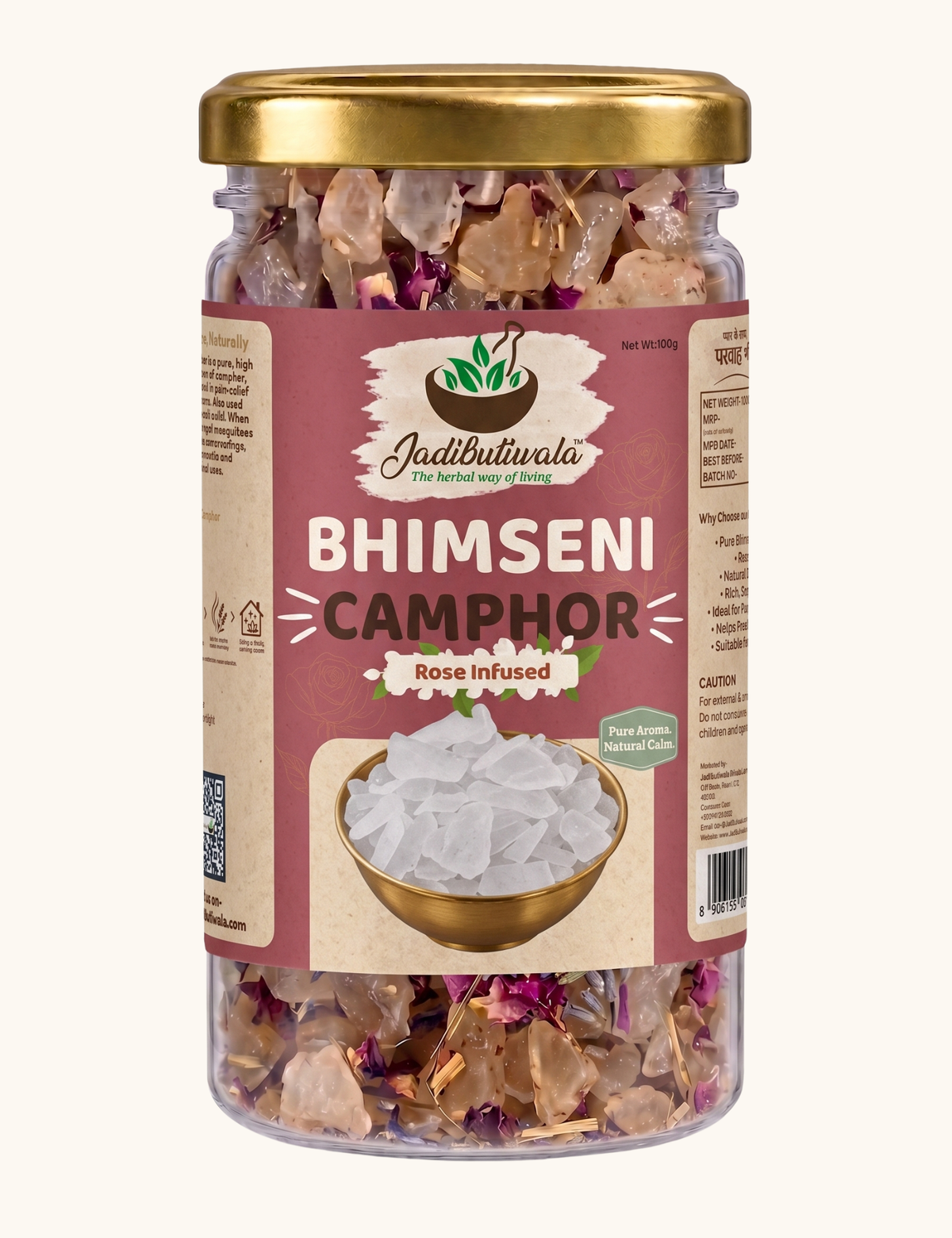 Bhimseni Camphor Blend- Rose 100g