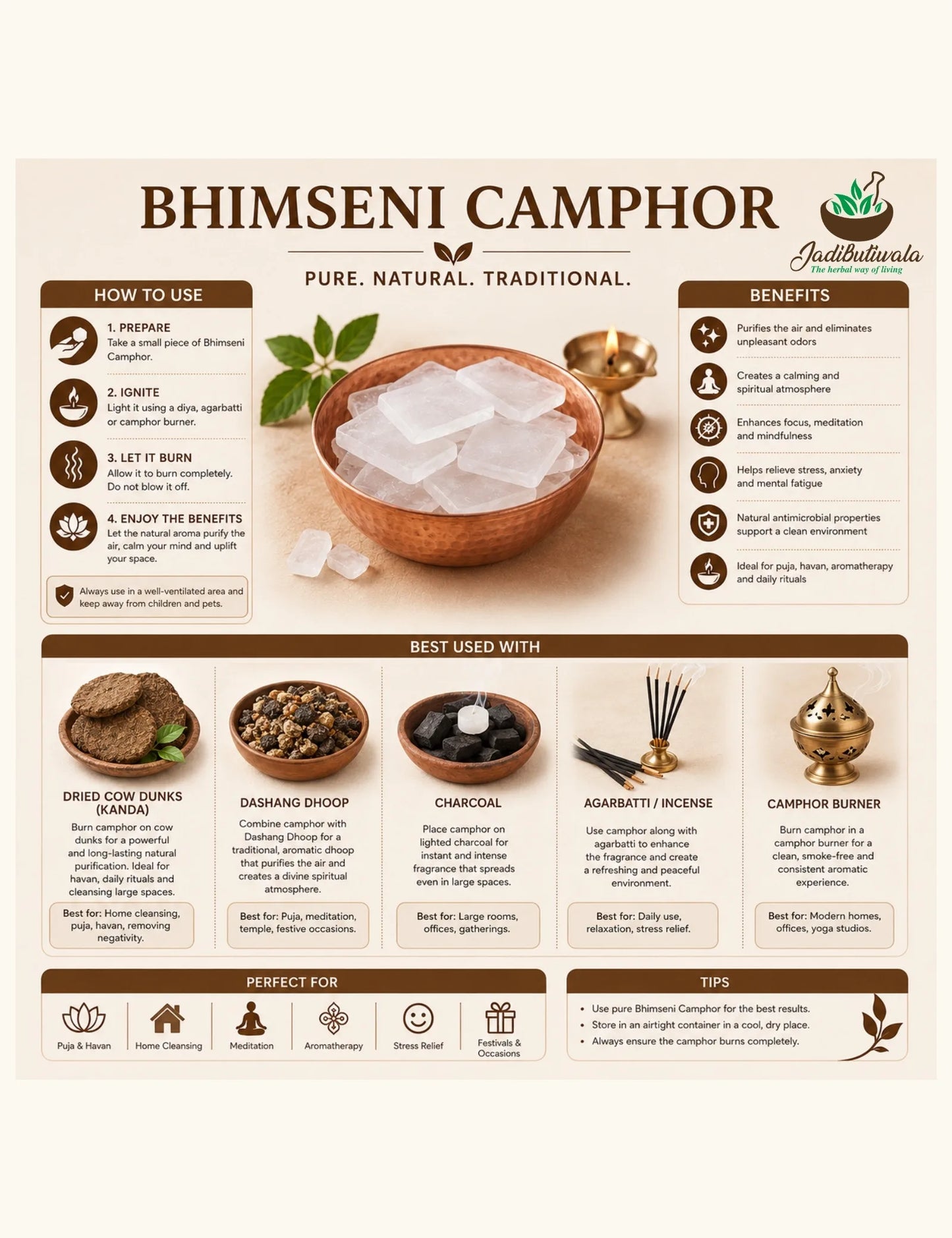 Bhimseni Camphor-Edible (भीमसेनी क़पुर)