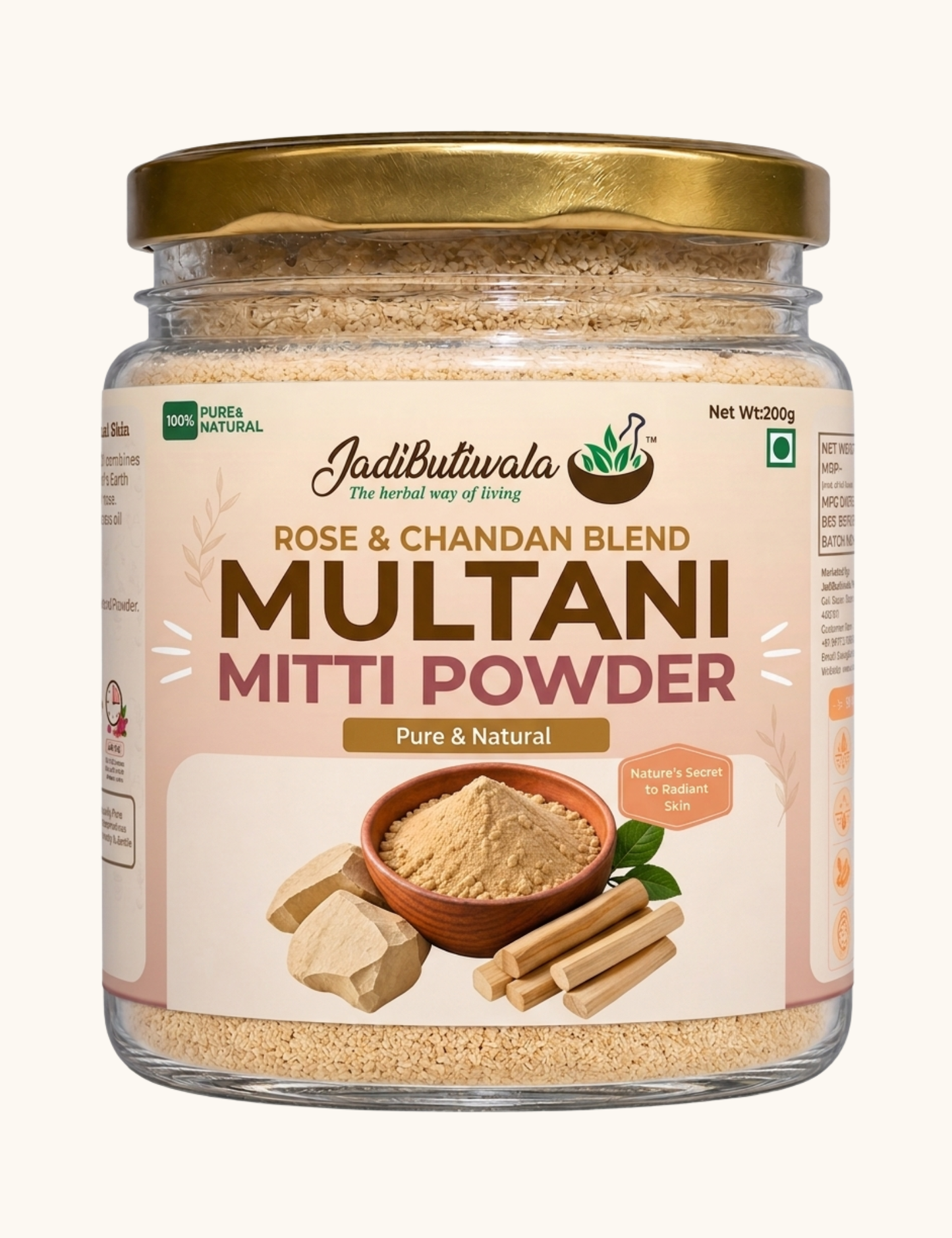 Rose & Chandan-Multani Mitti Blend (गुलाब और चंदन + मुल्तानी मिट्टी पाउडर)