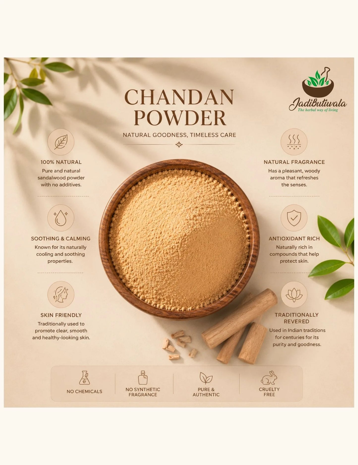 White-Sandalwood Powder (सफ़ेद चंदन पाउडर)
