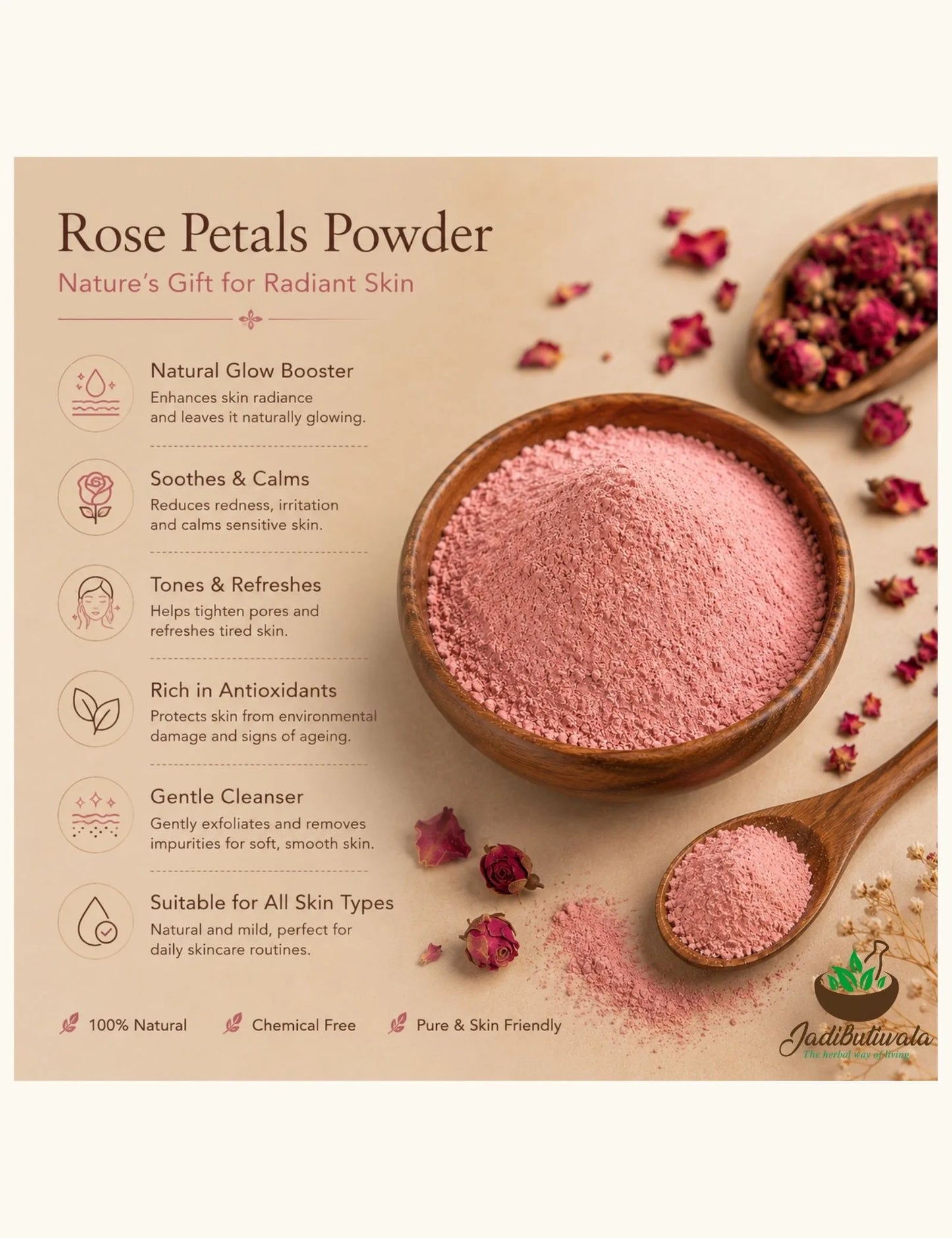 Rose Petal Powder (गुलाब पत्ती पाउडर)
